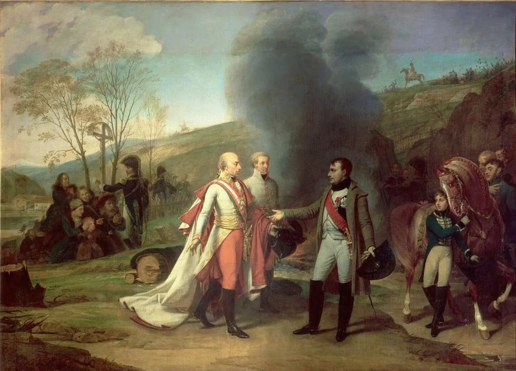 Heilige Roomse Keizer Frans II en Napoleon tijdens Slag bij Austerlitz, 2 december 1805. Bron: Wikimedia
