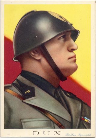 Propagandaposter Benito Mussolini. Bron: historia.org