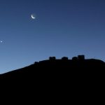 Venus en de maan, kort na zonsondergang