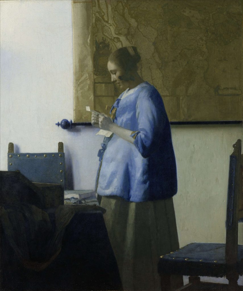 Brieflezende vrouw in het blauw (1662-1665)
