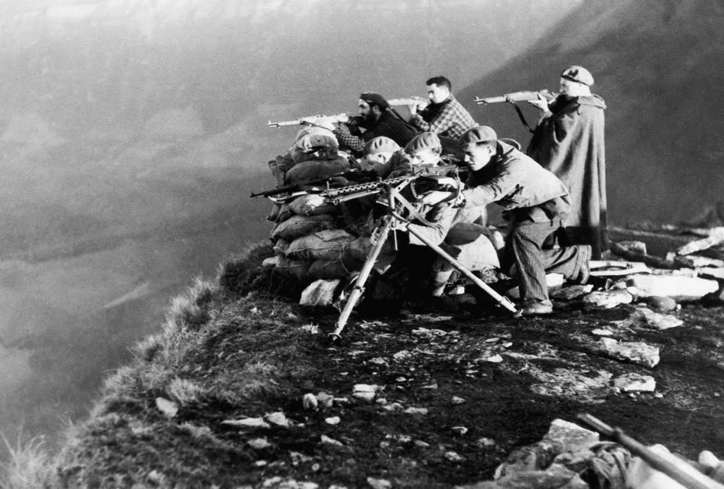 Fascistische vechters in Noord-Spanje, Huesca-front, 30 december 1936. Bron: espivblogs.net