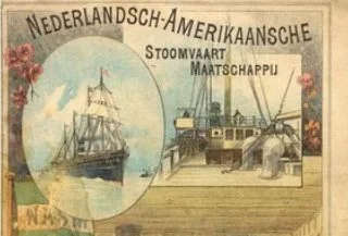 Affiche van de Nederlandsch-Amerikaansche Stoomvaart Maatschappij. Bron: Hollandamericablog.com