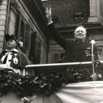 Churchill tijdens zijn bezoek aan Zürich in 1946