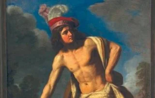 Guercino, David met het hoofd van Goliath (detail), 1657, collectie Hoogheemraadschap Hollands Noorderkwartier, Heerhugowaard