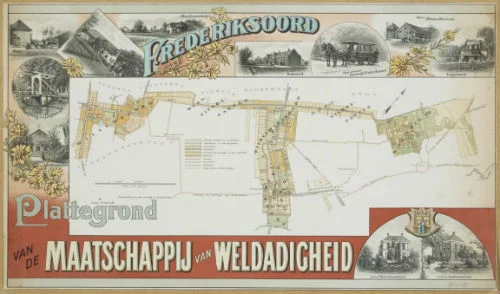 Plattegrond Maatschappij van Weldadigheid in de tweede helft van de 19e eeuw