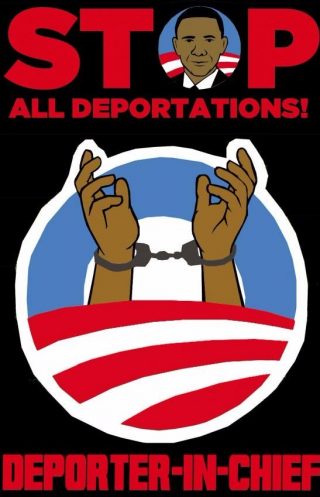 Protest-poster tegen de deportaties