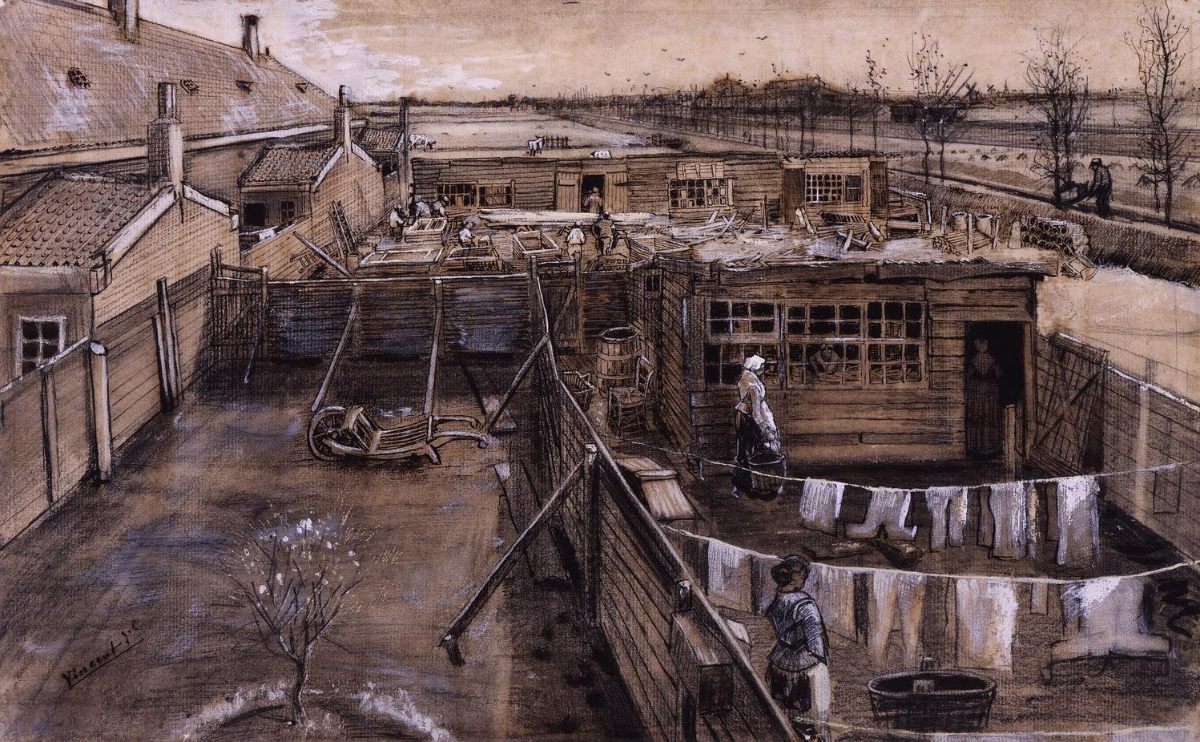 Vincent van Gogh, Timmermansloods en wasserij, eind mei 1882