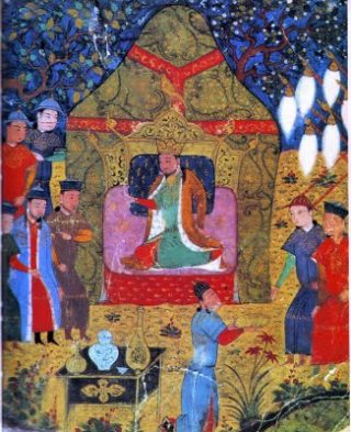 Dzenghis Khan op een vijftiende-eeuwse afbeelding