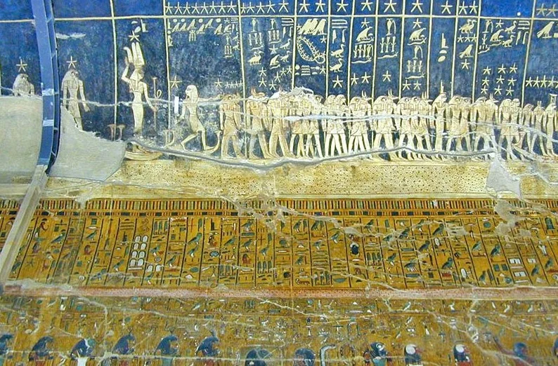 Muurschilderingen in het graf van farao Seti I
