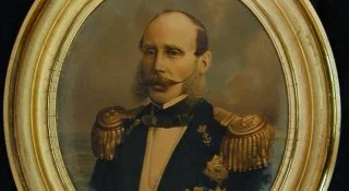 Portret van Prins Hendrik de Zeevaarder in het uniform van Luitenant-Admiraal. Oleografie naar geschilderd portret door W.B. IJzerdraad