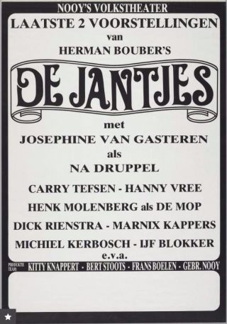 Poster voor een voorstelling van de Jantjes (Geheugen van Nederland)