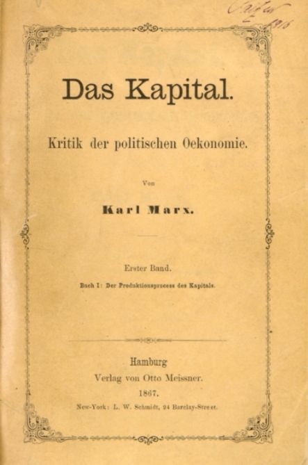 Titelpagina van de eerste uitgave van Das Kapital