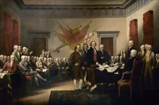 Verbeelding van de ondertekening van de Onafhankelijkheidsverklaring