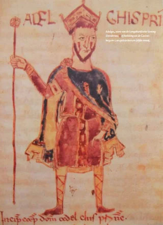 Adalgis, zoon van de Longobardische koning Desiderius. | Af beelding uit de Codex legum Langobardorum (elfde eeuw).