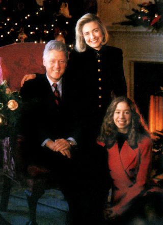 Familiekiekje van de Clintons
