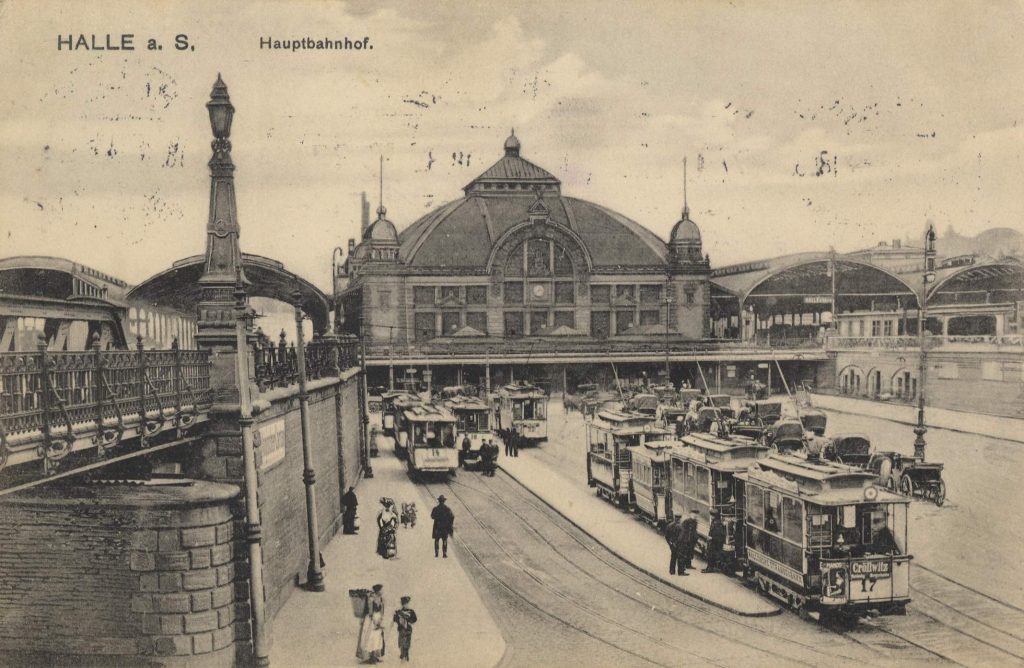 Station van Halle, bron: antieke ansichtkaart
