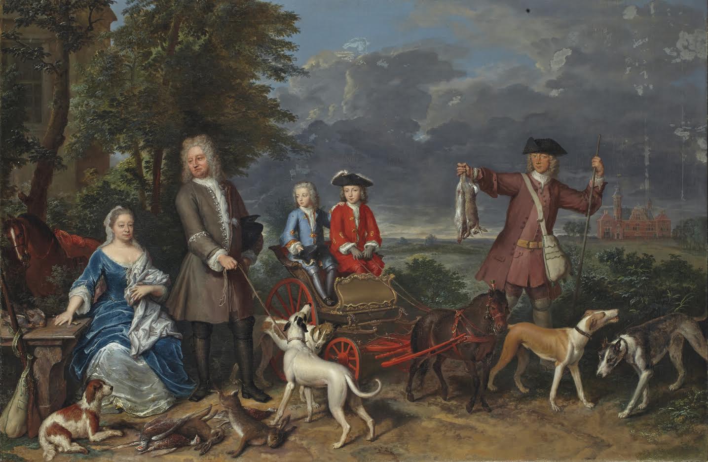Gerard Hoet, portret familie Quarles, circa 1725. Haags Historisch Museum