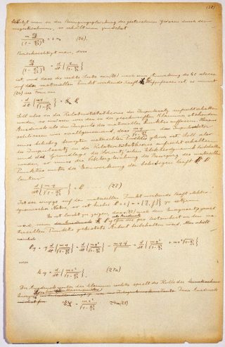 Manuscript van de relativiteitstheorie van Einstein - © The Israel Museum, Jerusalem Photo: Avshalom Avital