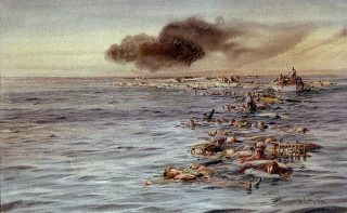 Slachtoffers van de ramp - Schilderij van William Lionel-Wyllie.jpg
