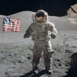 Gene Cernan op de maan in 1972