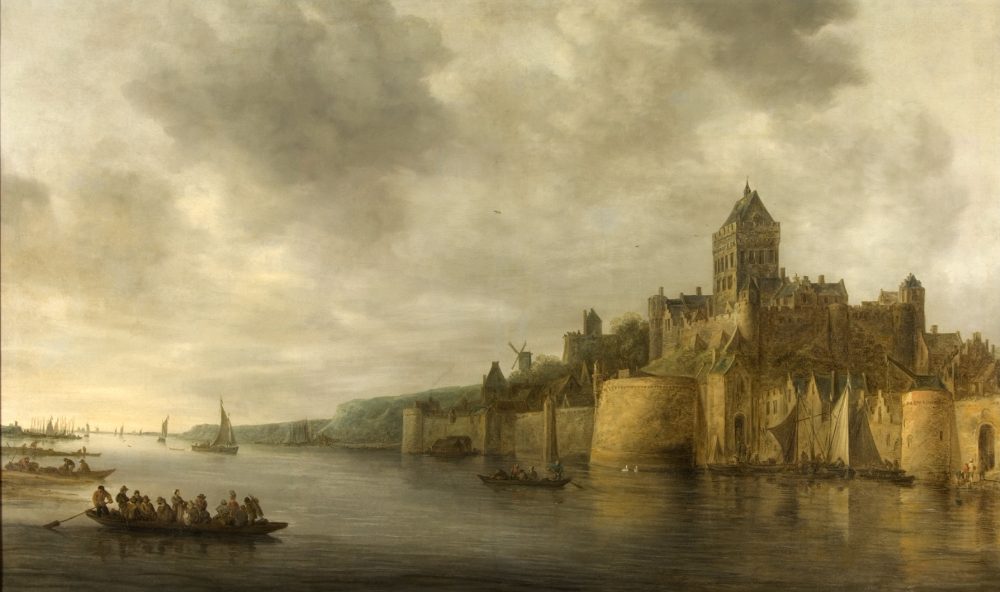 Gezicht op het Valkhof in Nijmegen, gezien vanuit het noordwesten -  Jan van Goyen, 1641