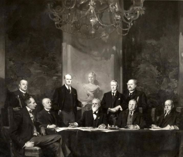 Kabinet Cort van der Linden (1913-1918) - Reproductie van een schilderij van Piet van der Hem