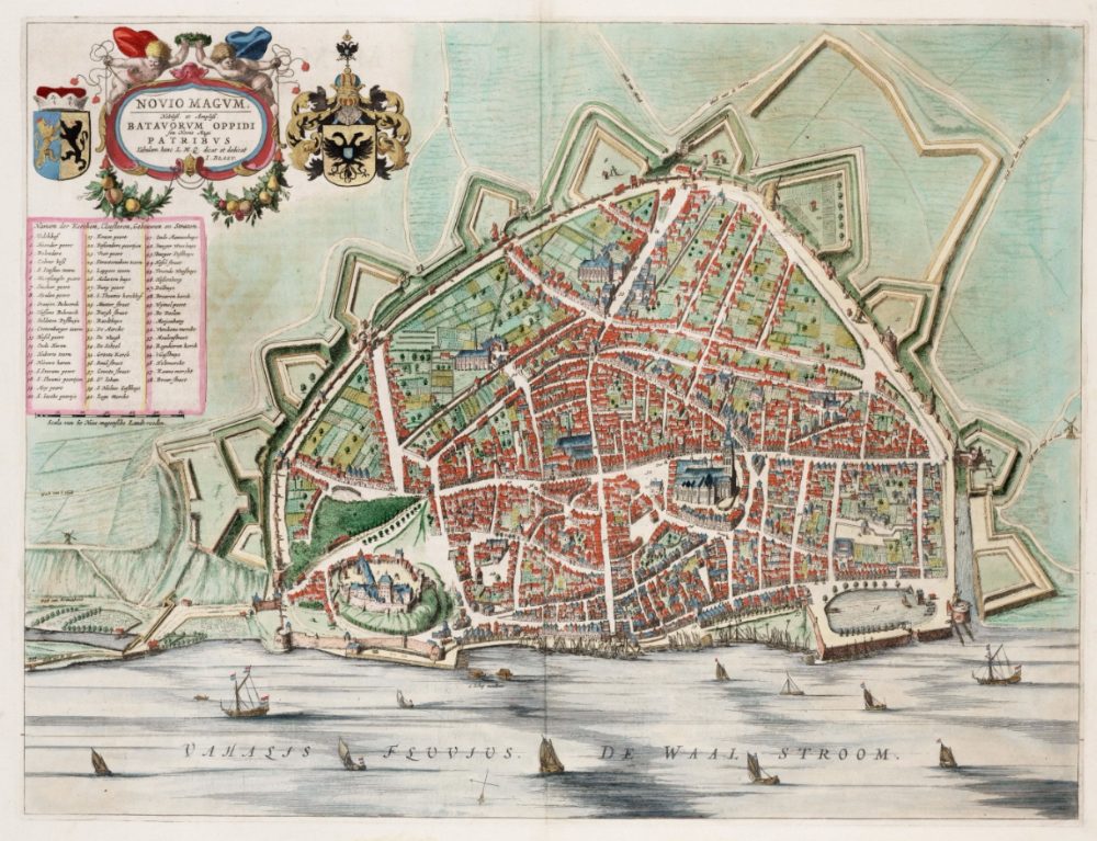 Oude kaart van Nijmegen, 1649 - J. Blaeu