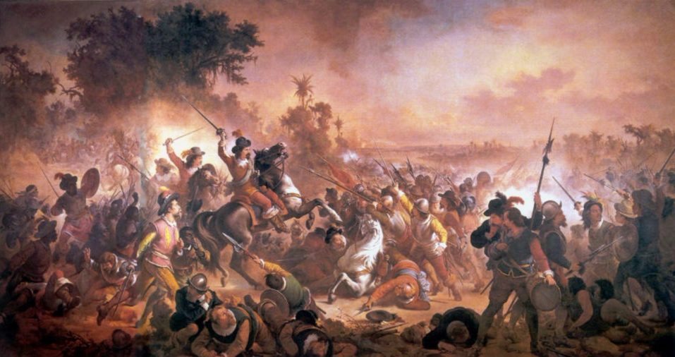 Schilderij van de Tweede Slag bij Guararapes, nabij Pernambuco in 1649, door Victor Meirelles (1879)