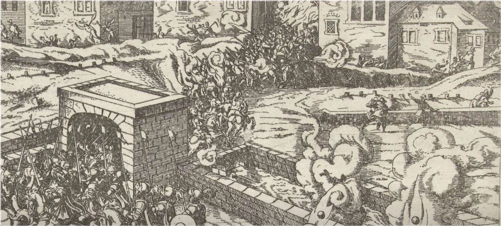 Uitval op de stad, door Frans Hogenberg (collectie: Rijksmuseum Amsterdam)