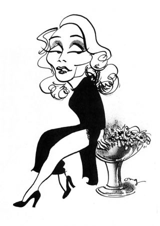 Marlène Dietrich en haar salade - © Henk Boudewijns - Illustratie Guus Ong