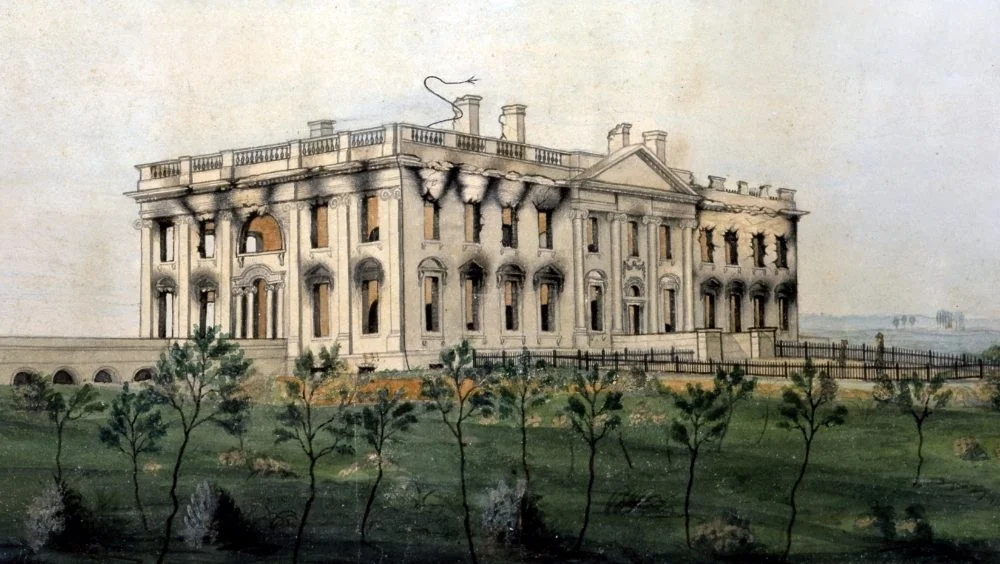 Het Witte Huis na de brand van 1814 - Ambtswoning van de president van de Verenigde Staten (George Munger)