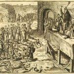 Gezanten van de Portugese koning worden ontvangen door de koning van Kongo, zeventiende eeuw