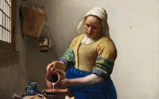 Melkmeisje van Johannes Vermeer, ca. 1660 (detail)