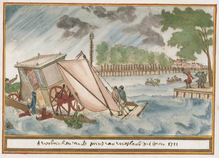 Wapen t verdrinken van de prins van vriesland int jaar 1711, Atlas Schoemaker: Friesland, 1710-1735