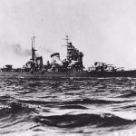 Japanse kruiser Haguro die Hr.Ms. kruiser De Ruyter tot zinken bracht, waarbij schout-bij-nacht Karel Doorman omkwam.