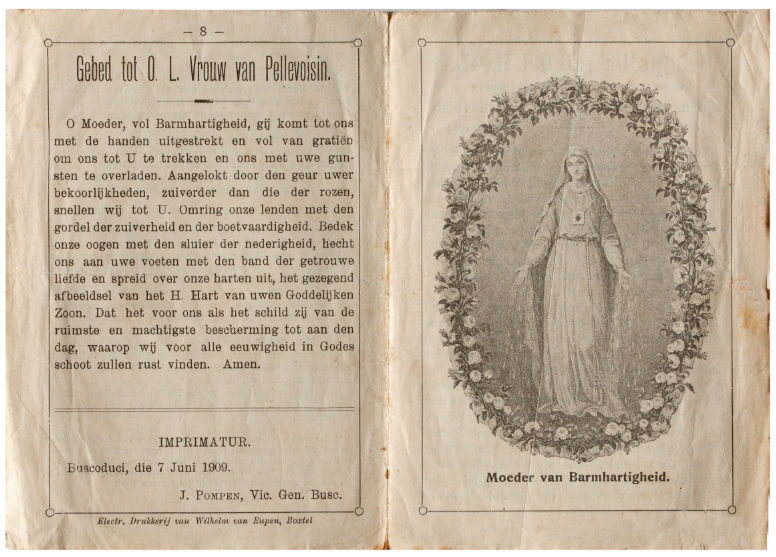 Gebed tot o.l.v. Vrouw van Pellevoisin 1909, Particuliere collectie, foto: Ruben de Heer
