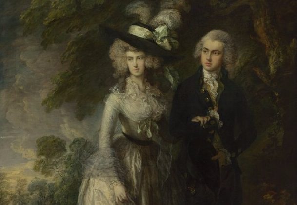 Mr and Mrs William Hallett - Thomas Gainsborough (detail)