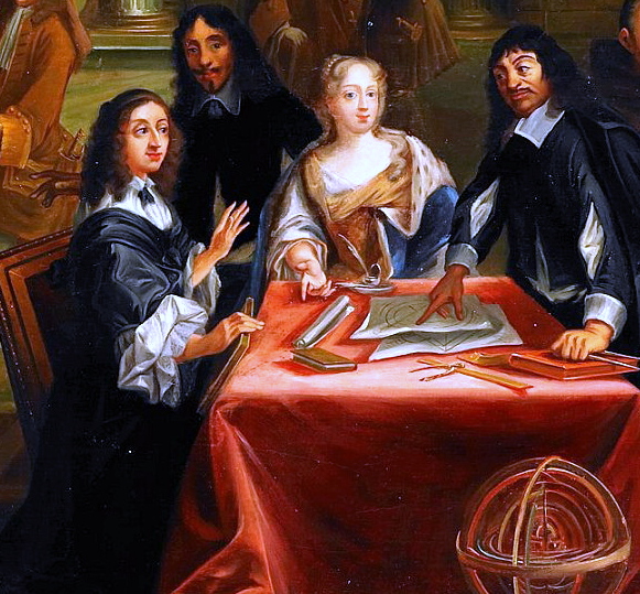 René Descartes (rechts) met koningin Christina van Zweden