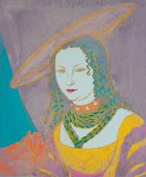 Andy Warhols portret van een jonge vrouw naar Lucas Cranach