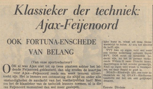 Geschiedenis Van De Klassieker: Ajax-Feyenoord | Historiek