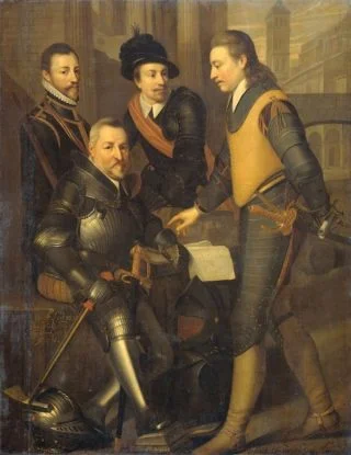 Lodewijk (links) met zijn broers Jan (zittend), Adolf, en Hendrik