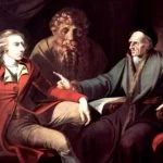 Twee mannen in discussie, die 'iets te berde brengen' - Johann Heinrich