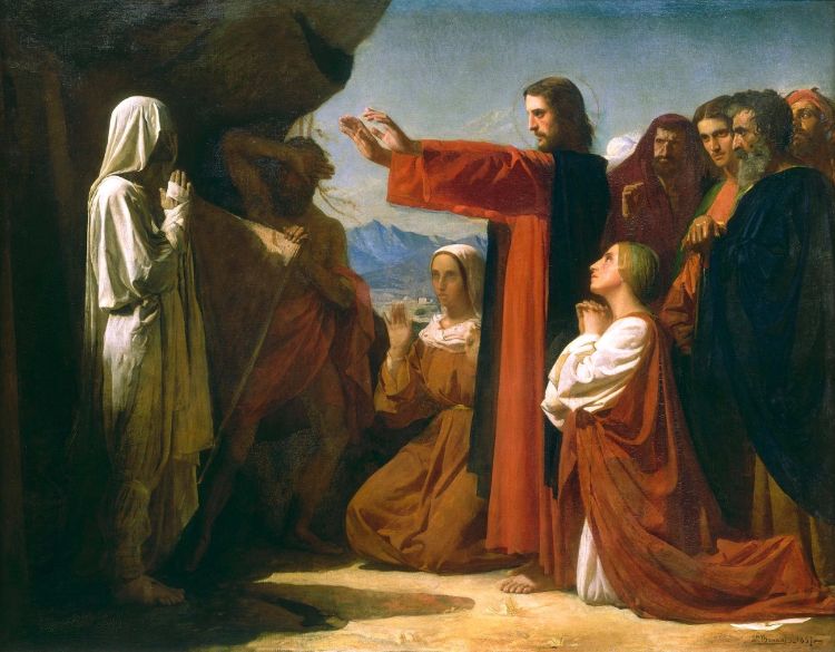 De opwekking van Lazarus, 1857 - Léon Joseph Florentin Bonnat