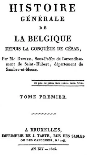 Histoire générale de la Belgique (1805) - Louis Dieudonné Joseph Dewez /cc