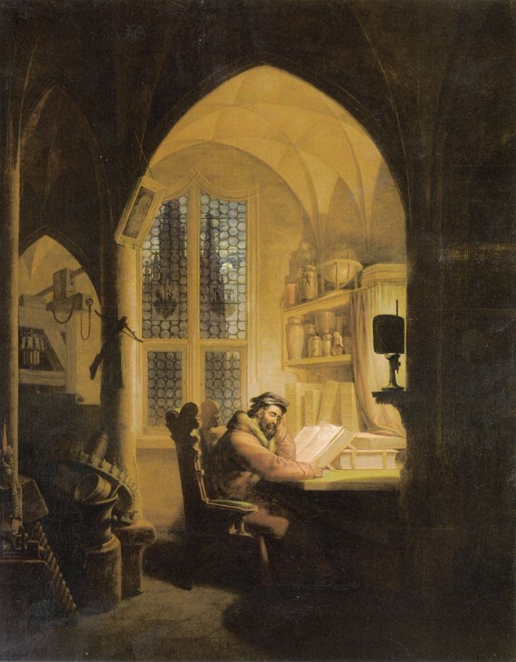 Faust in zijn studeerkamer - Geschilderd door Georg Friedrich Kersting