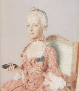 Portret in pastel door Liotard van de 7-jarige Marie Antoinette 