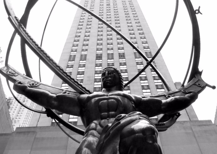 Standbeeld van Atlas in het Rockefeller Center in New York City (Lee Lawrie)