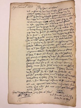 Nationaal Archief, archief NL-HaNA Raadpensionaris De Witt, 3.01.17, A1. - Brief van Johan de Witt aan neef Van Hoogeveen, 29 november 1650