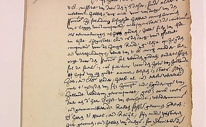 Nationaal Archief, archief NL-HaNA Raadpensionaris De Witt, 3.01.17, A1. - Brief van Johan de Witt aan neef Van Hoogeveen, 29 november 1650