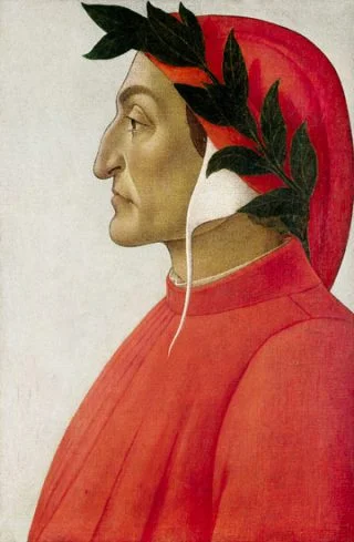 Dante Alighieri door Sandro Botticelli, met lauwerkrans